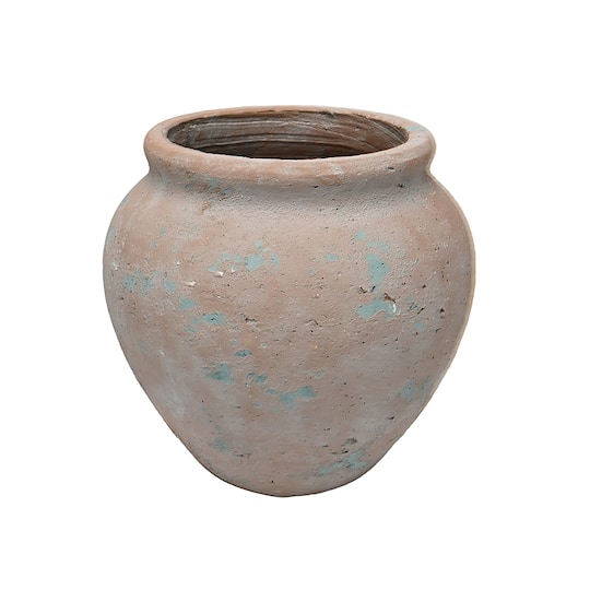 Michaels, 7.5" Tera Cotta & Blue Cement Pot by Ashland® – Category: Spring Vases, Containers and Hangers